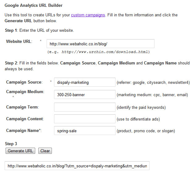 Google Analytics URL Tool Builder