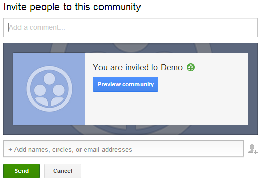 Google+ community Invite