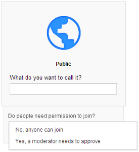 Google+ public community setup