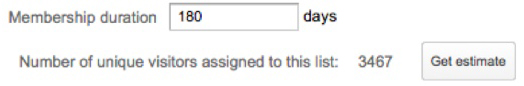 Estimating remarketing list size.